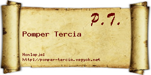 Pomper Tercia névjegykártya